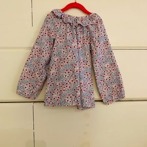 Little English Girls' Blouse (Navy and Red)